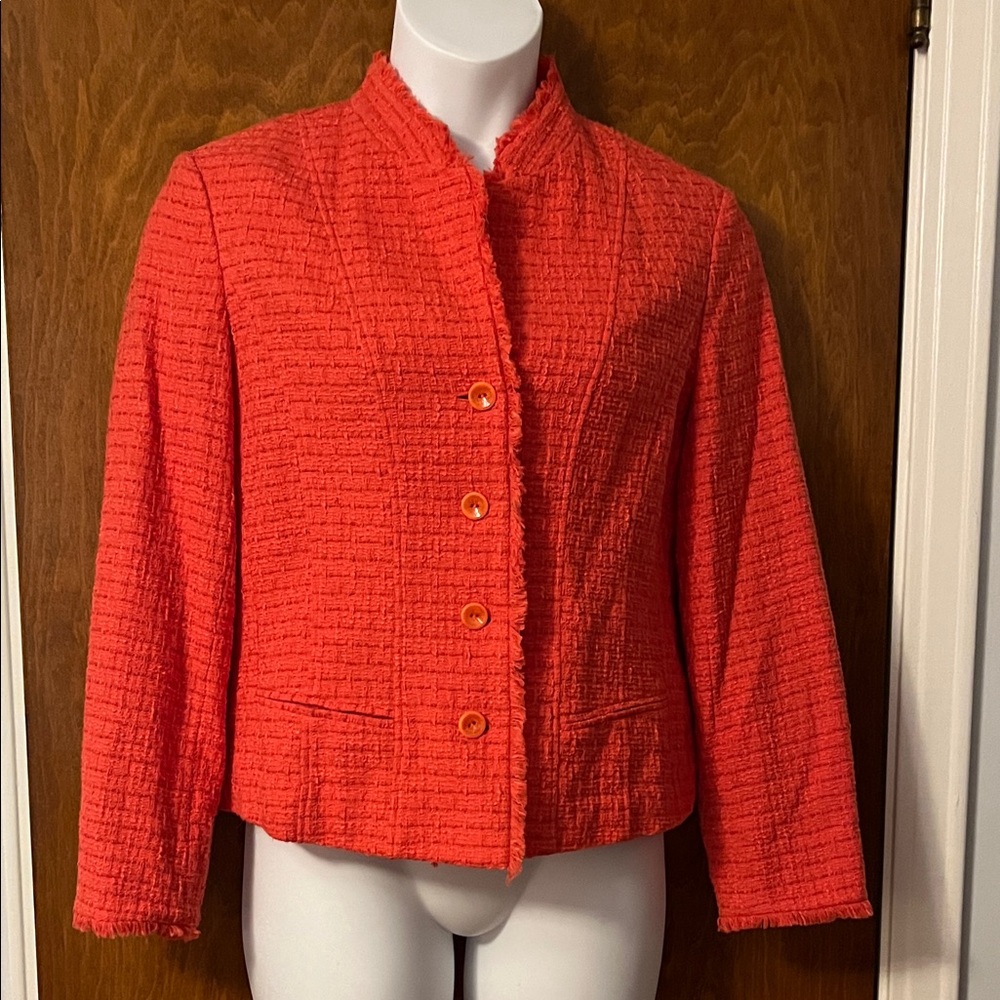 Coldwater Creek Coral Textured Blazer